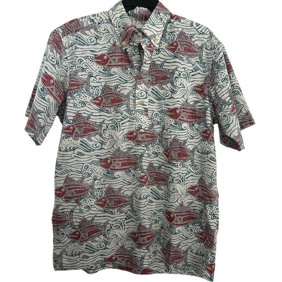 Reyn Spooner Men's Red Blue A'u I Nalu Aloha Button Down Shirt Size Medium - Picture 1 of 5